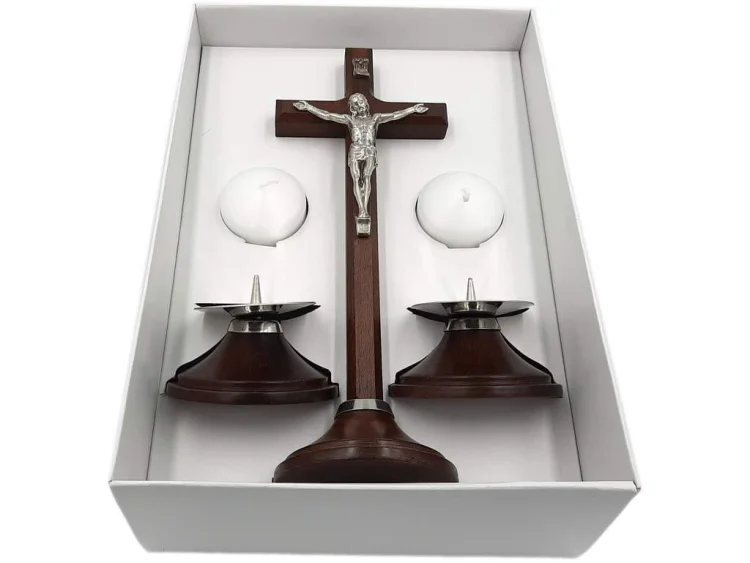 Komplet kolędowy drewniany 22 cm ciemny
