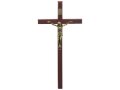 Krzyż wiszący drewniany 15,5 cm - ciemny