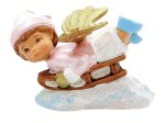 Aniołek na sankach - figurka