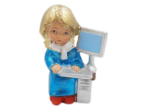 Aniołek przy komputerze - figurka