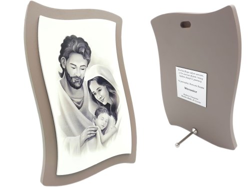 Święta Rodzina obraz cz-b 32cm