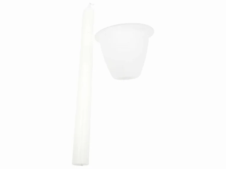 Świeca biała z osłonką - 26 cm