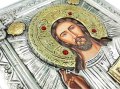 Jezus Pantokrator - ikona Ag+Au 21cm