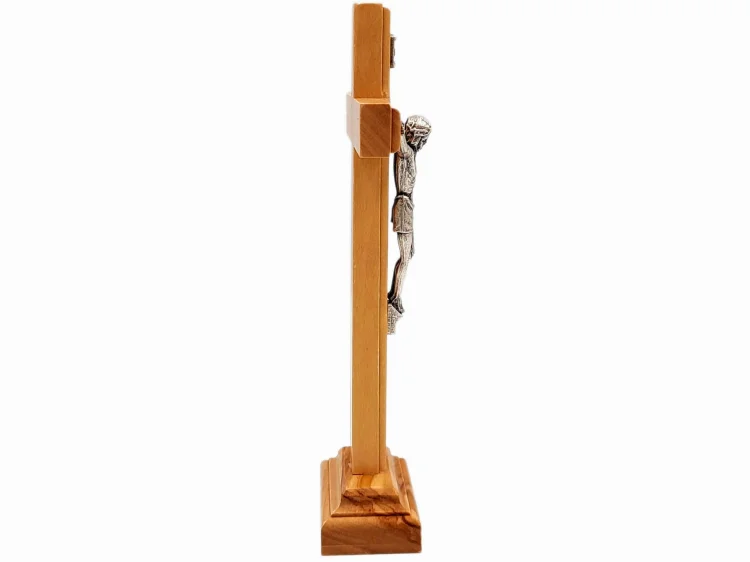Krzyż stojący 18 cm - drewno oliwne