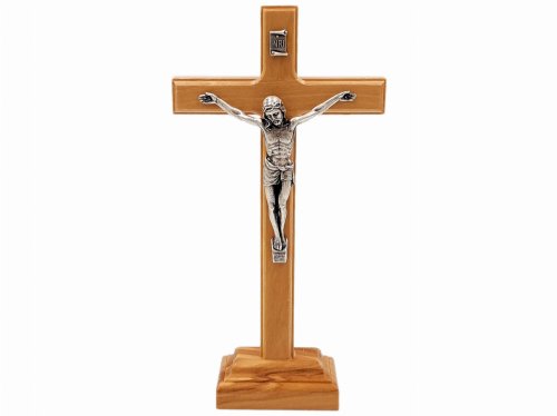 Krzyż stojący 18 cm - drewno oliwne