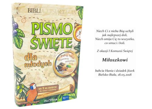 Pismo Święte dla młodych + grawer