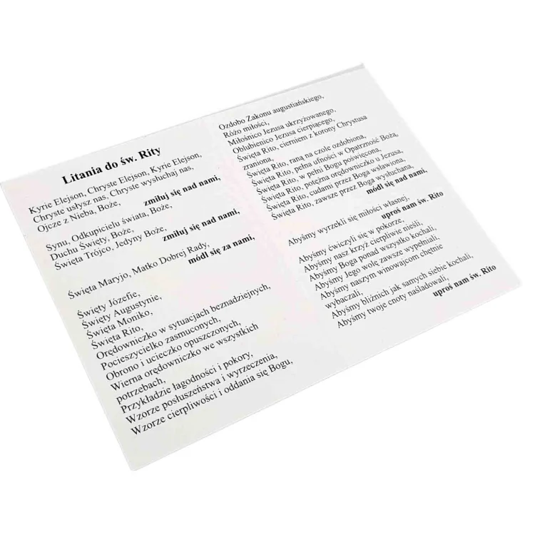 Litania do św. Rity z Cascii - broszurka