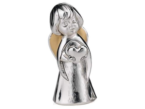 Aniołek z serduszkiem srebrzony 7 cm