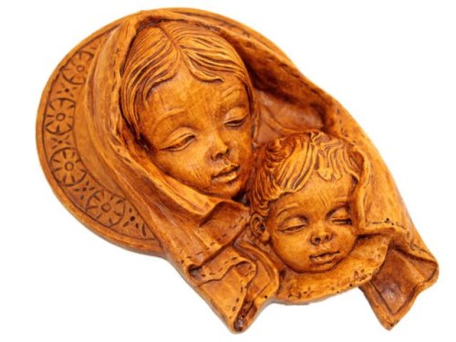 Madonna z Dzieciątkiem - relief gipsowy 17 cm