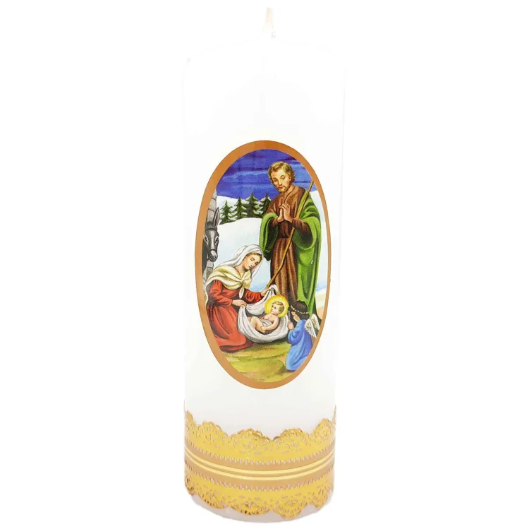 Świeca wigilijna - św. Rodzina 14 cm