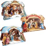 Przestrzenne szopki bożonarodzeniowe + koperta - 3 szt.