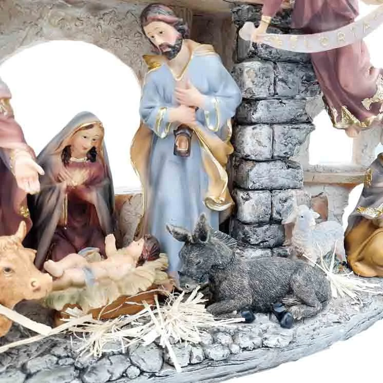 Duża Szopka Bożonarodzeniowa 40 cm z figurkami