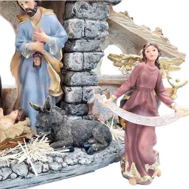 Duża Szopka Bożonarodzeniowa 40 cm z figurkami