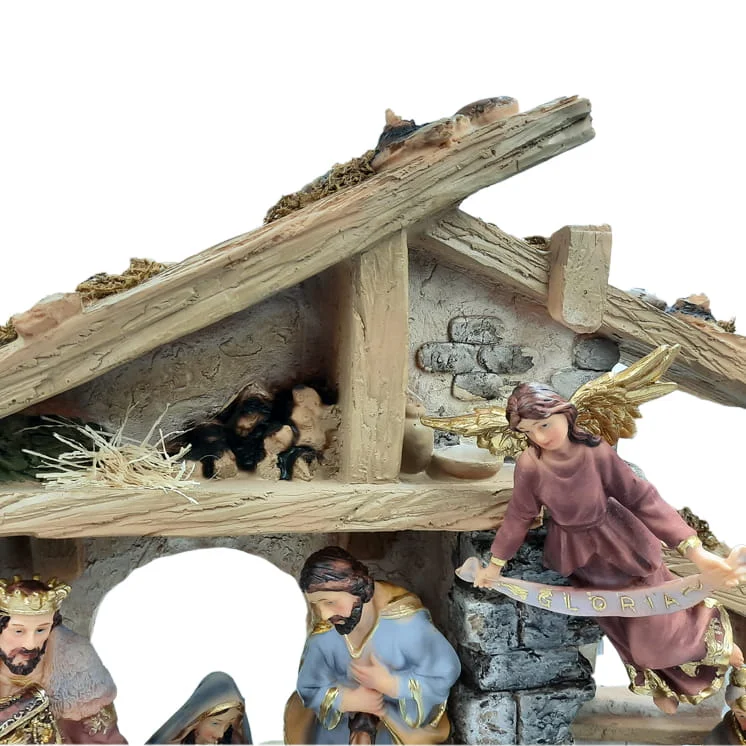 Duża Szopka Bożonarodzeniowa 40 cm z figurkami