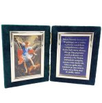 Michał Archanioł + modlitwa - ikonka składana aksamit