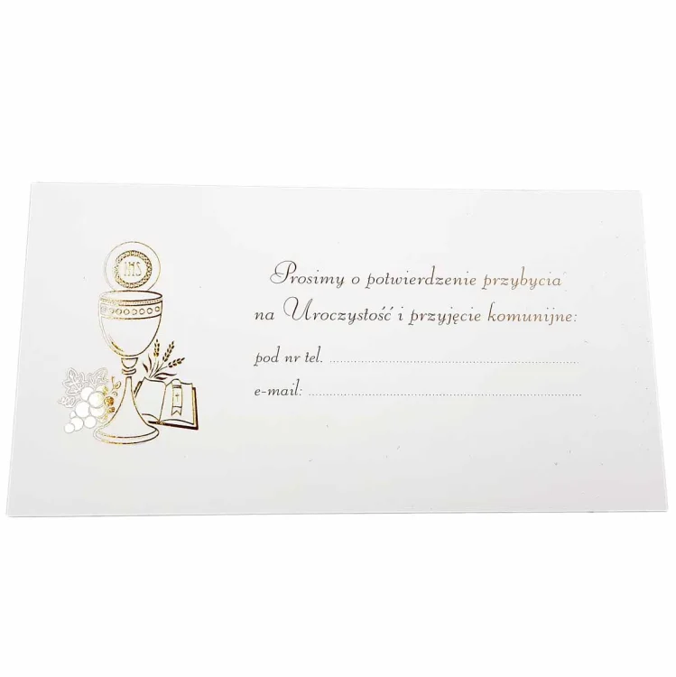 Zaproszenie Komunijne m1 + koperta