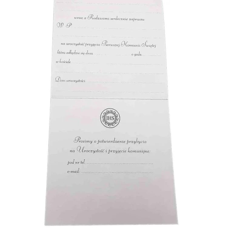 Zaproszenie Komunijne m2 + koperta