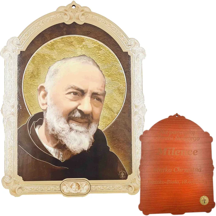 Św. Ojciec Pio - obrazek z dedykacją