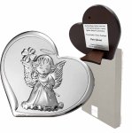 Aniołek z koniczynką - obrazek srebrny 