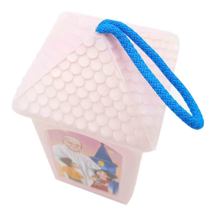 Lampion adwentowy - plastikowy - różowy