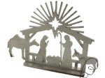 Szopka drewniana 35cm srebrna