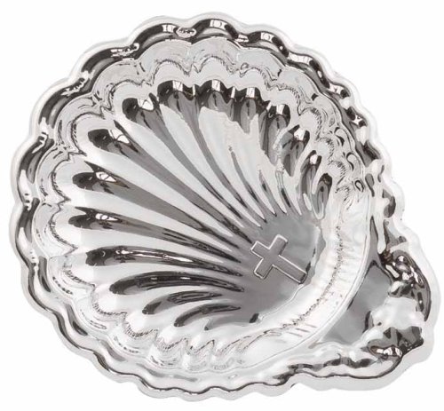 Miseczka na wodę święconą - plastik srebrny