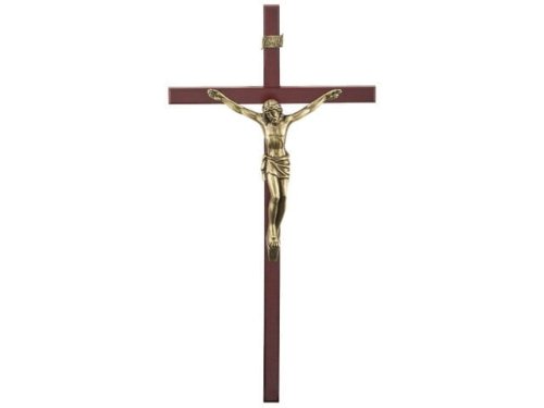 Krzyż wiszący drewniany 30cm - ciemny