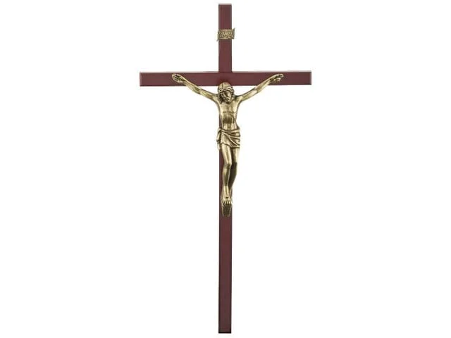 Krzyż wiszący drewniany 30cm - ciemny