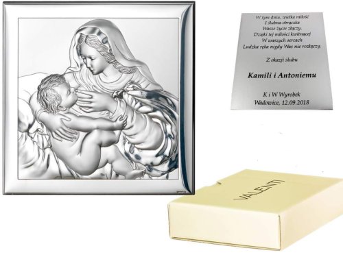 Matka Boska Karmiąca - obrazek srebrny