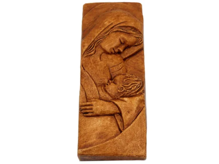 Matka Boska Karmiąca- relief gipsowy 16cm