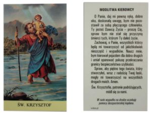 Święty  Krzysztof - obrazek laminowany