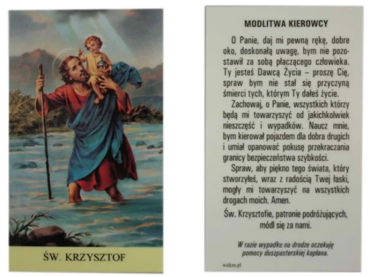 Święty Krzysztof - obrazek laminowany