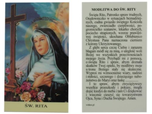 Święta Rita - obrazek laminowany