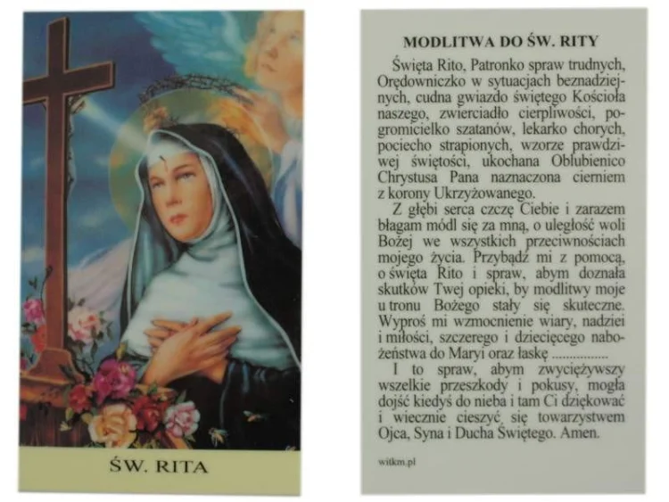 Święta Rita - obrazek laminowany