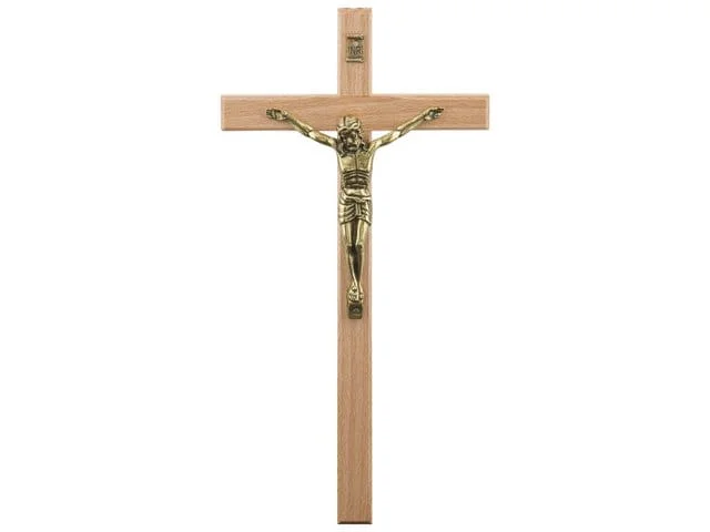 Krzyż wiszący drewniany 27 cm - jasny