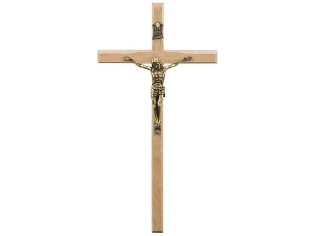 Krzyż wiszący drewniany 15,5 cm - jasny