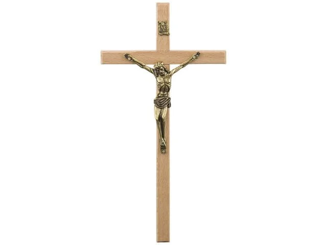 Krzyż wiszący drewniany 21 cm - jasny